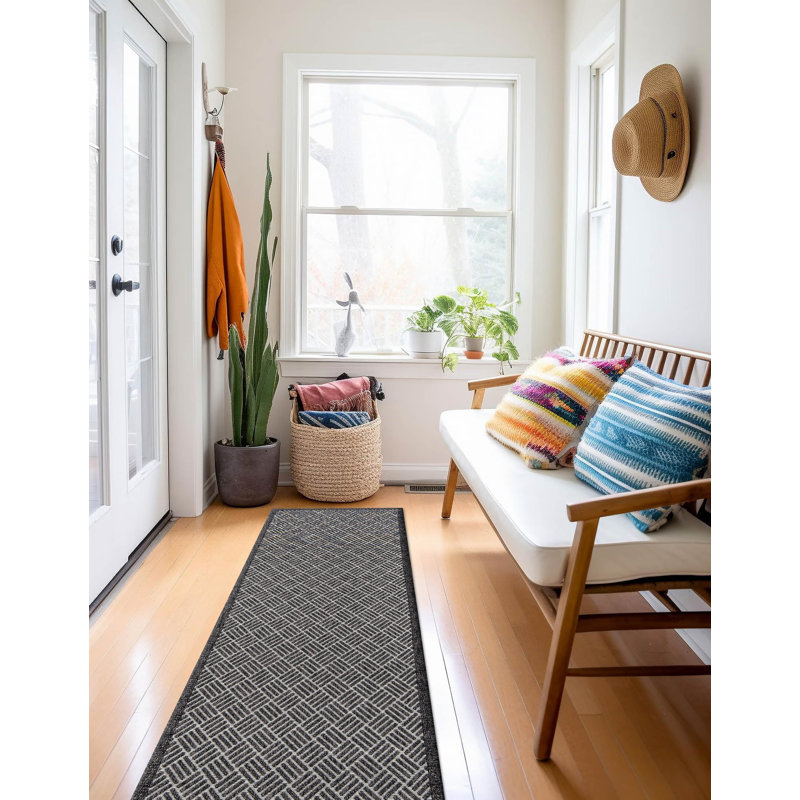 Tapis gris anthracite Salena, Tapis de couloir 2 pi x 6 pi