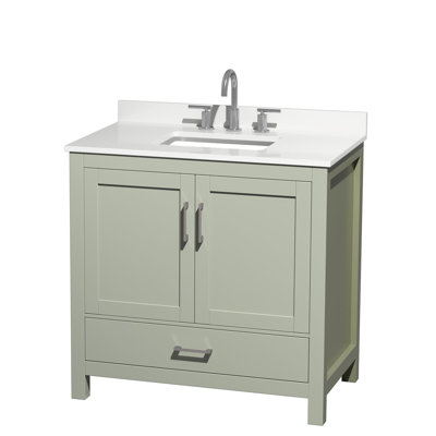 Sheffield 36'' Single Bathroom Vanity with Quartz Top -  Wyndham Collection, WCS141436SLGGTUNSMXX