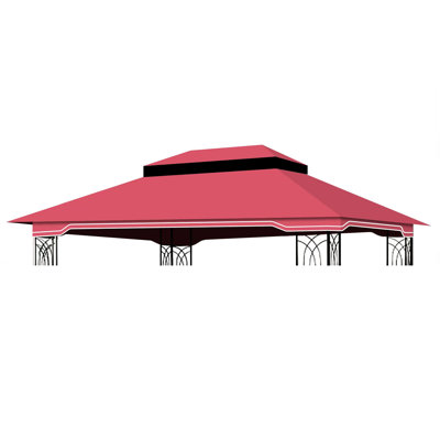 Red 10X12 Ft Gazebo Replacement Canopy. Fabric With Resistance. Water-Repellent & Colorfast. Double Tiered Roof Drains And Netting. Fits 10X10 Outdoor Patio Cover - Red. Protected . Developing. Tier