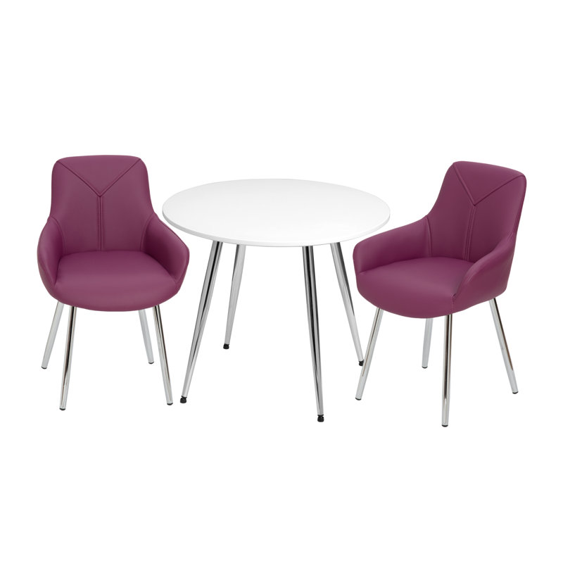 Paz Kids 3 Piece and Chair Set, Purple