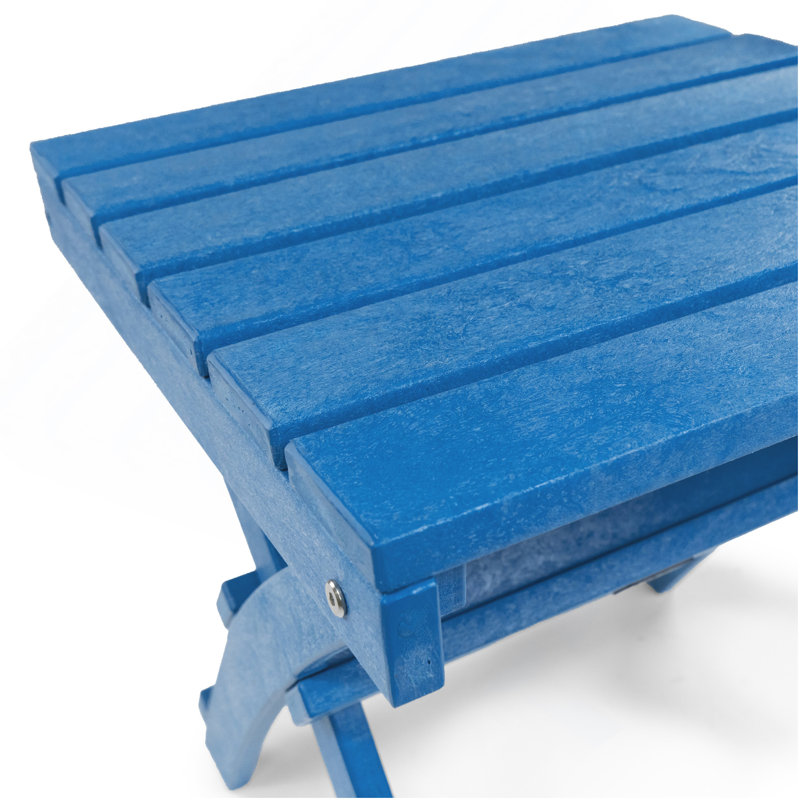 Table d'appoint d'extérieur pliable en PEHD entièrement recyclé toutes saisons Seaview, bleu pacifique, Bleu