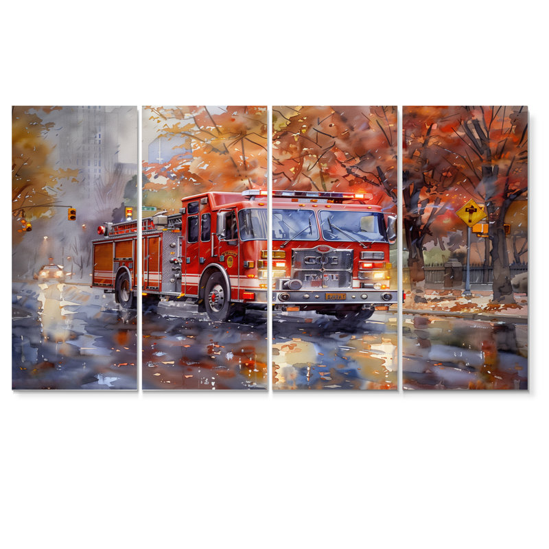 Kynslee - Ensemble de décoration murale pompier, H 32 po x l 64 po