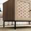 Table basse avec placage et option de rangement rectangulaire en bois fonctionnelle