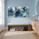 «Blue Floral Abstract Gold Accents», ensemble de 1 reproduction d'art sur toile tendue