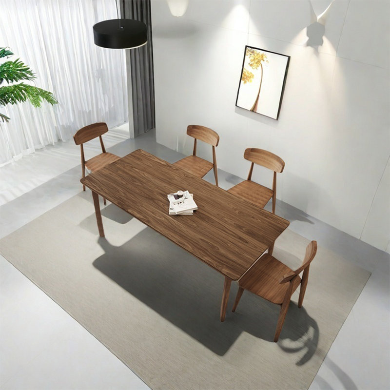 Retro rock plate dining table sets, 29.52"H x 70.86"L x 31.49"W