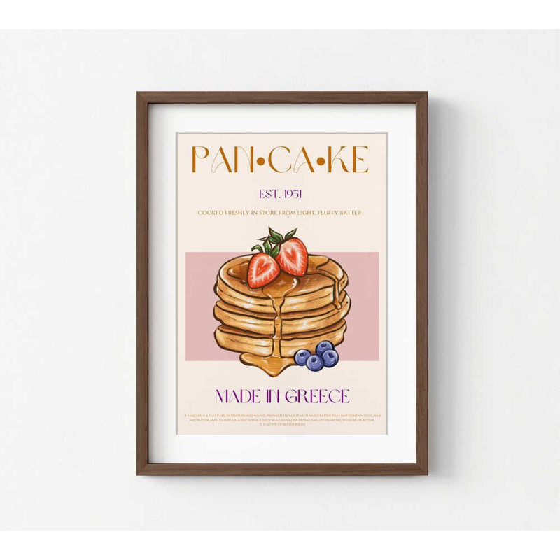 Pancake Stack Vintage Food - Reproduction d'art d'inspiration grecque, Ne s’applique pas, H 16 po x l 12 po