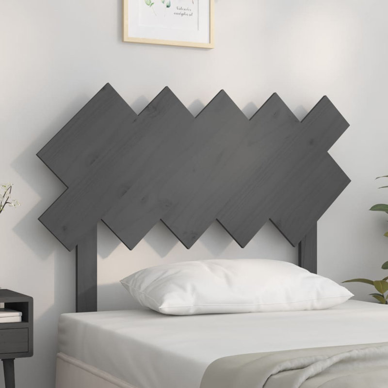 Solid Wood Headboard, Grey, 90 x 190 cm