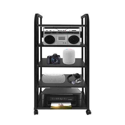 19.7" 5-Tier AV Media Stand Corner TV Entertainment Center Stereo Components Storage Stand Movable Audio Media Stand
