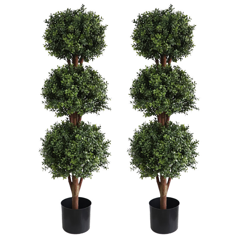 2 Pack 46" Artificial Topiary Ball Tree