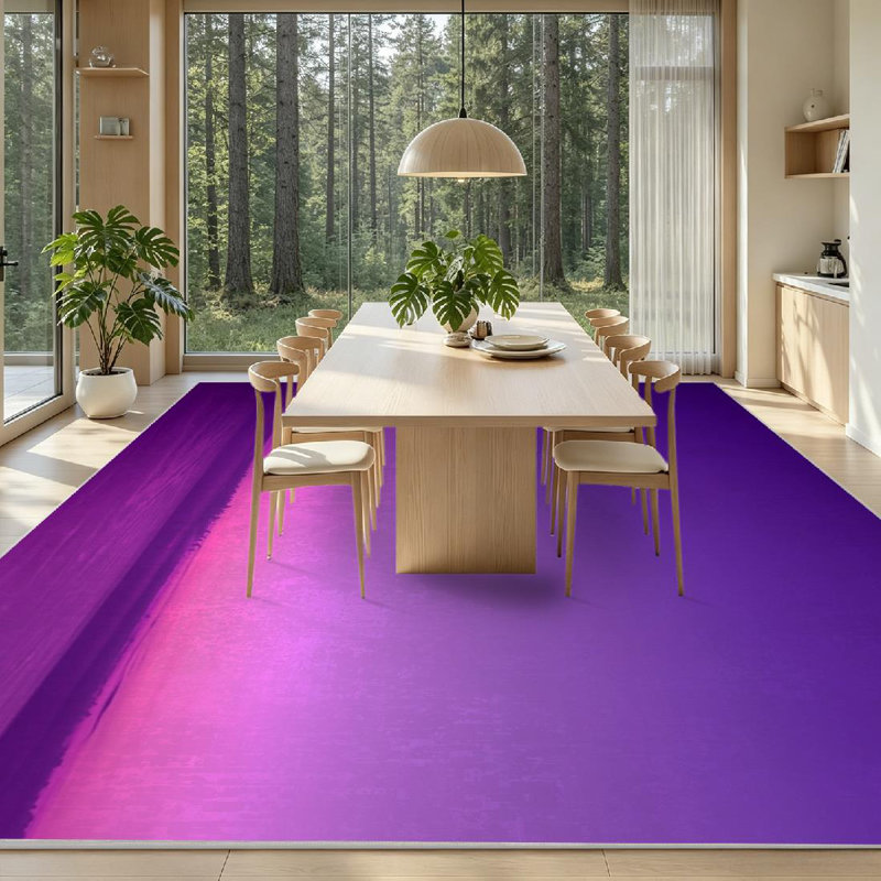 Clear Colorful Violet Lilac Purple Sky Clouds Colors High Saturation Machine Washable Indoor Area Rug, Rectangle 79" x 118"