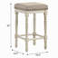 Tabourets de comptoir 2 pièces brun clair et blanc antique
