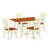 5 Piece Dining Table Set for 4 Includes a Rectangle Kitchen Table with Butterfly Leaf and 4 Dinette Chairs, Buttermilk & Cherry-1596002665-1521121823