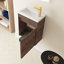 Ensemble de meuble-lavabo mural simple l 16 po x P 9 po x H 22 po avec plateau en résine blanc-1886800519