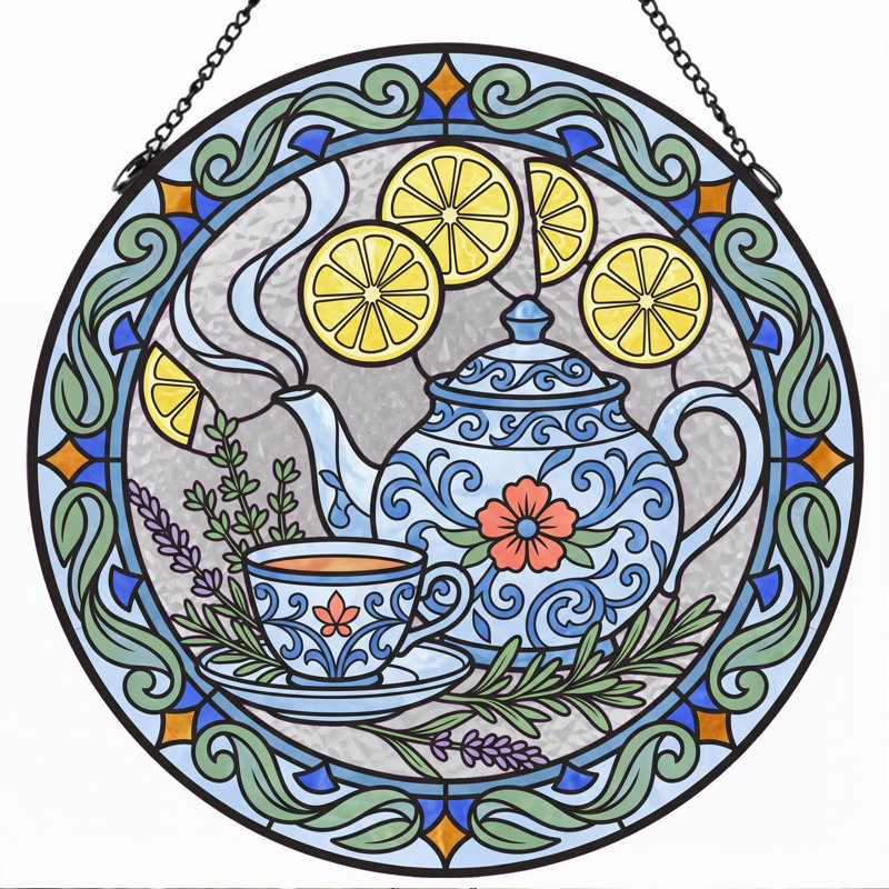 Vitrail Tea Time - 7,8 heures, H 7,8 po
