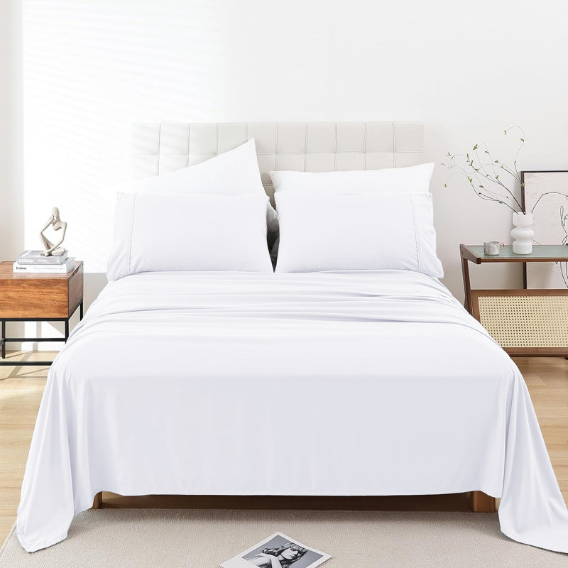 Sidak 100% Cotton Brushed Flat Sheet, White, Super King (6')