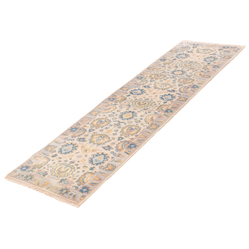 One-of-a-Kind 2'7" X 9'7" New Age Runner Wool Area Rug in Cream