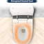 Toilette intelligente à siège chauffant, toilette monobloc avec chasse d'eau automatique, capteur de pied bleu nuit, commande à bouton, chasse d'eau en cas de panne de courant, couvercle à fermeture en douceur, siège d'accessoire de salle de bain blanc, une automatique sans