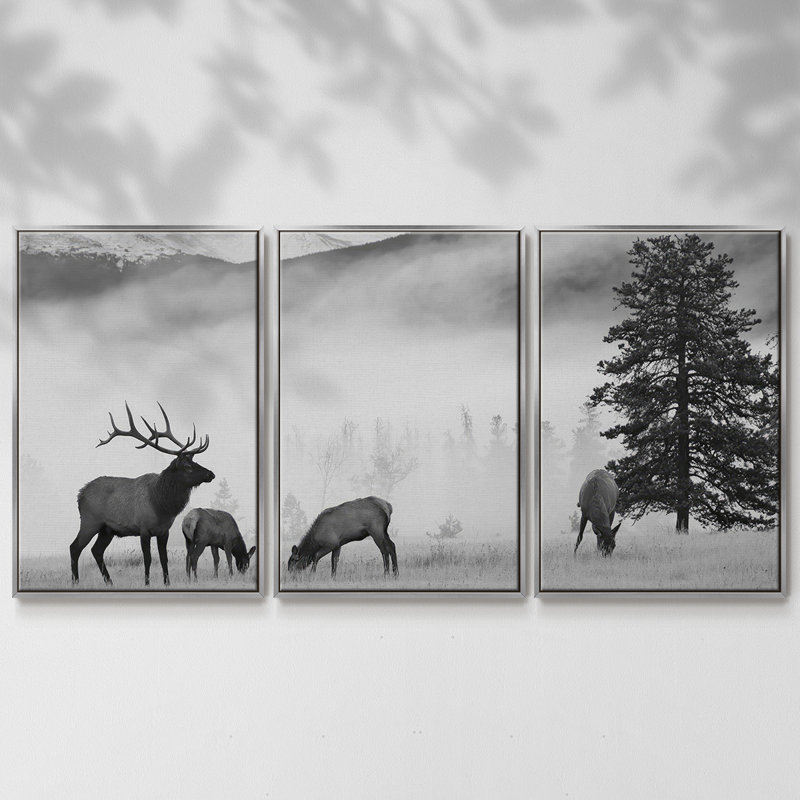 Élan de montagne 3 pièces, H 24 po x l 48 po x P 2 po, Argent