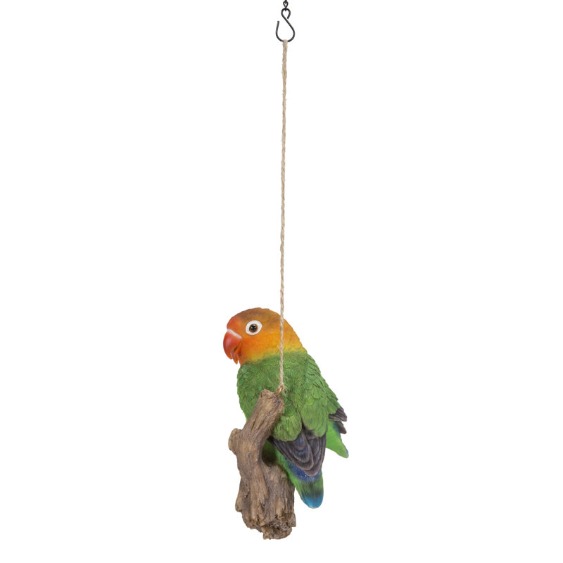 Vibrant Multicolor Resin Lovebirds Hanging Decor