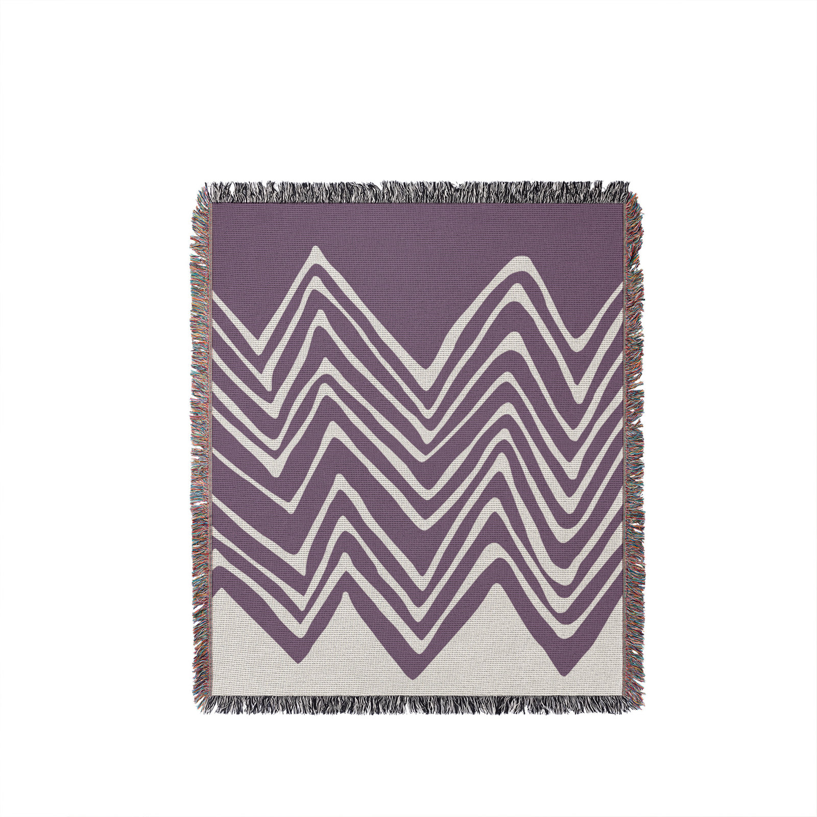 Addai Abstract Triangle Pattern Blanket , 60" H x 60" W (Throw), Purple