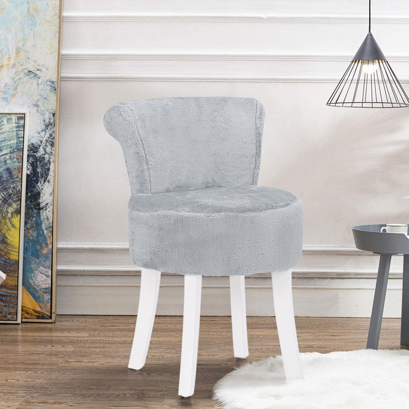 Weathers Solid Wood Accent Stool, Grey