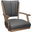 Fauteuil à roulettes en cuir et bois massif-768472063-768472062