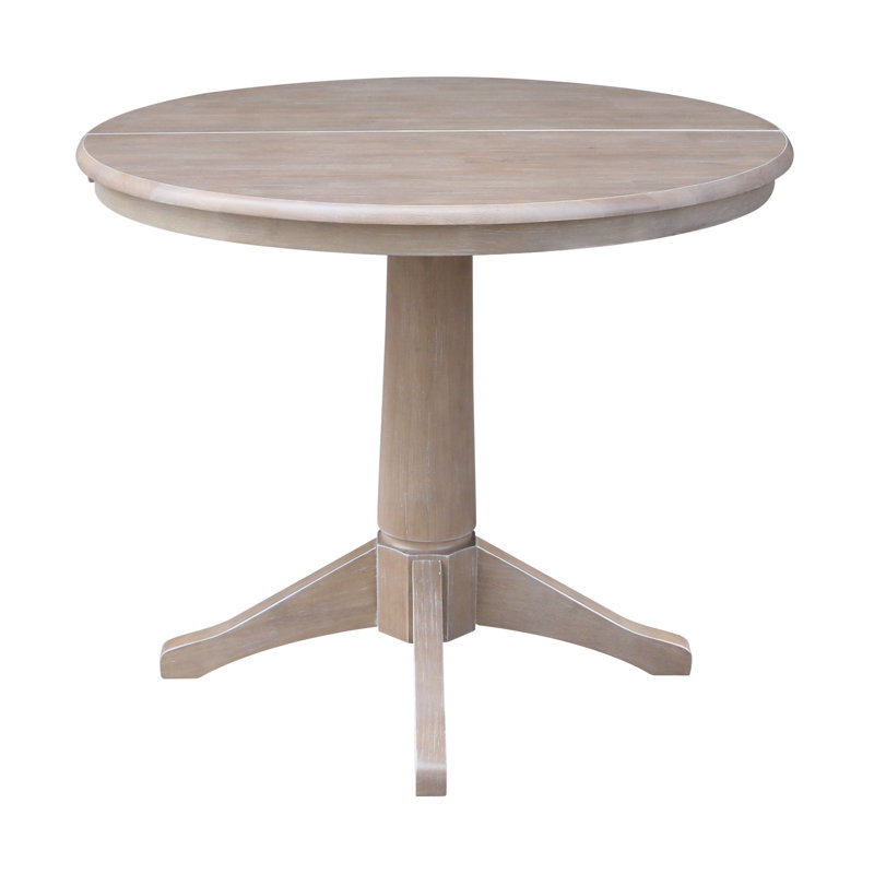 Chapital Extendable Solid Wood Dining Set, 5, Washed Gray Taupe