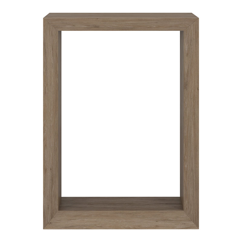 Osmond 22" Open Frame Console Table with Finished Back in Antiqued Gray Oak | Contemporary Minimalist Accent Table for Entryway or Living Room