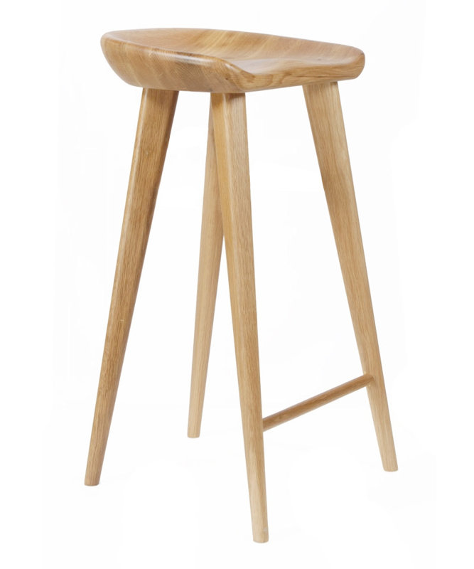 Asberry Solid Wood Counter Stool, Natural