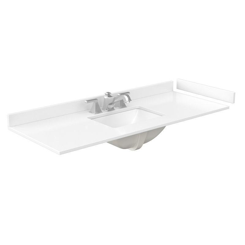 Ensemble de meuble-lavabo simple 54 po avec plateau en marbre de culture Miranda, Gris, Or brossé