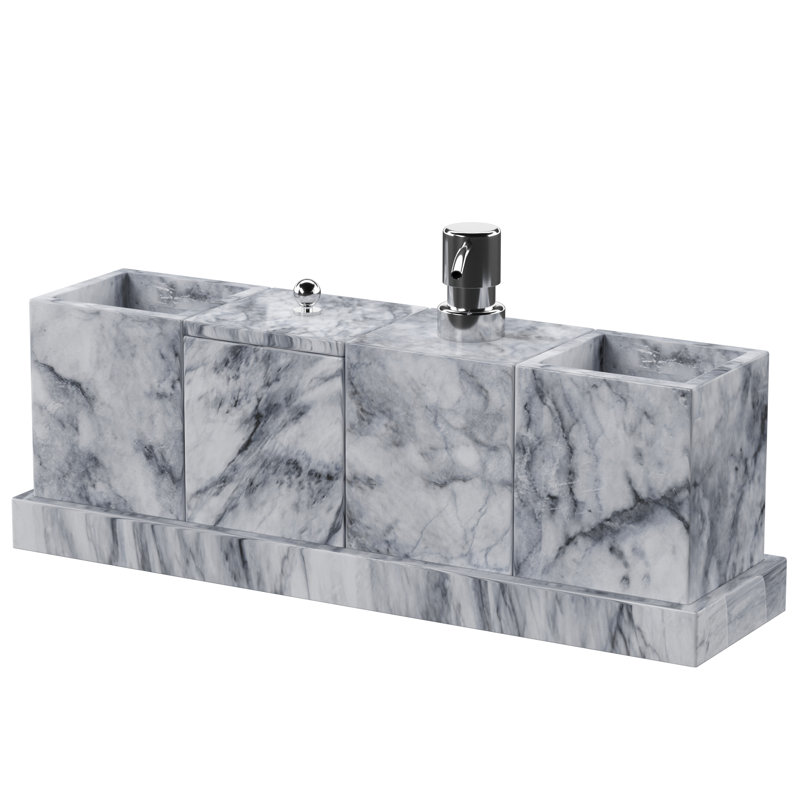 Ensemble d'accessoires de salle de bain Graciela Point, Gris nuageux