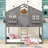 Farnon Twin over Twin Wood House Bunk Bed with Roof and Window-158363702