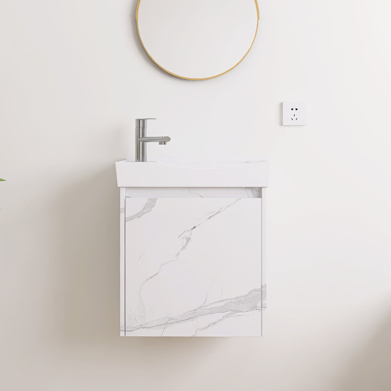 Ensemble de meuble-lavabo simple 20 po avec lavabo en céramique Bletsoe, Blanc