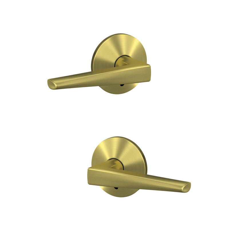 Eller Non-Turning Lever with Kinsler Trim, Satin Brass