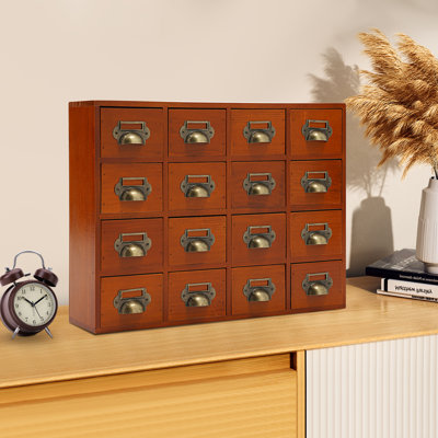 Organisateur de bureau empilable en bois avec 16 tiroirs