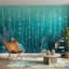 Murale sous-marine abstrait à pois bleu sarcelle-1674820902-1674820901