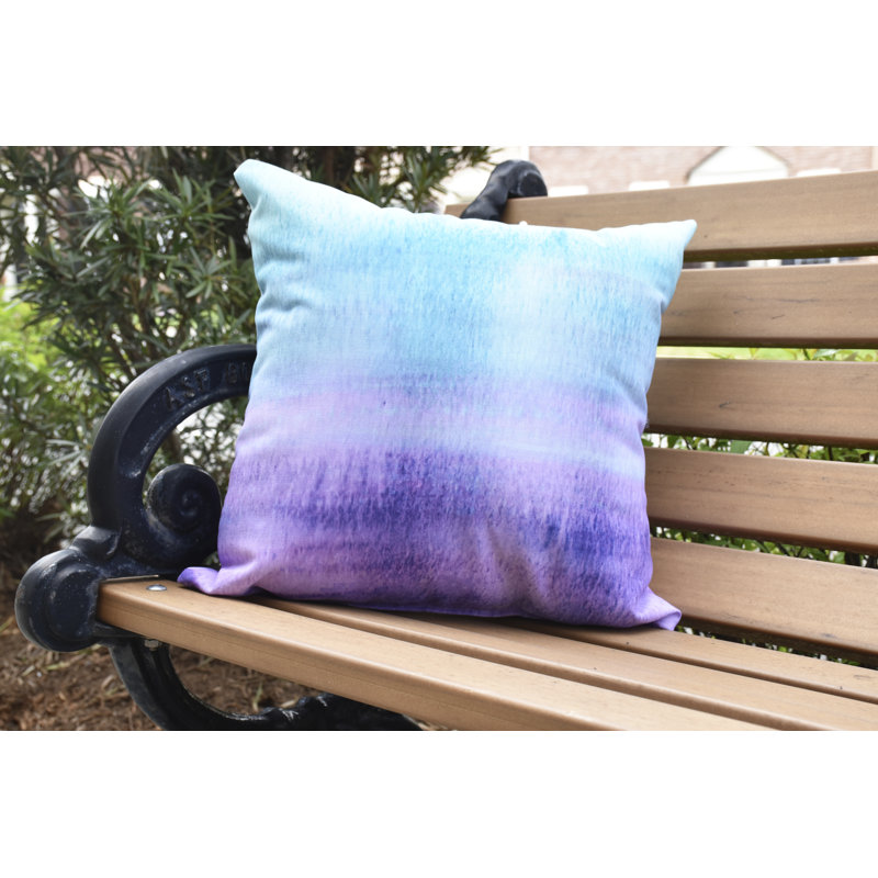 Harvest Abstract Outdoor Reversible Throw Pillow, 20" x 20", Purple