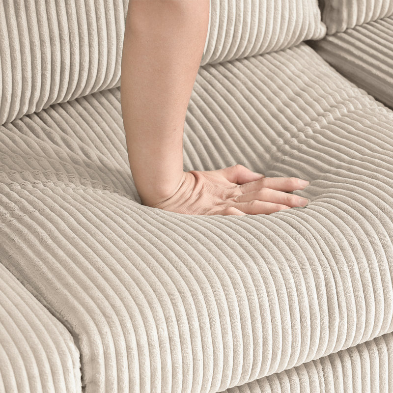 Canapé 67,32 po avec repose-pieds 1 pièce, Blanc