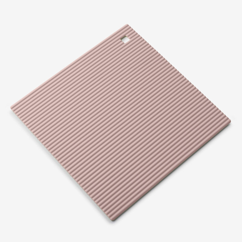 Silicone Square Trivet Mat, 22cm, Rose Pink