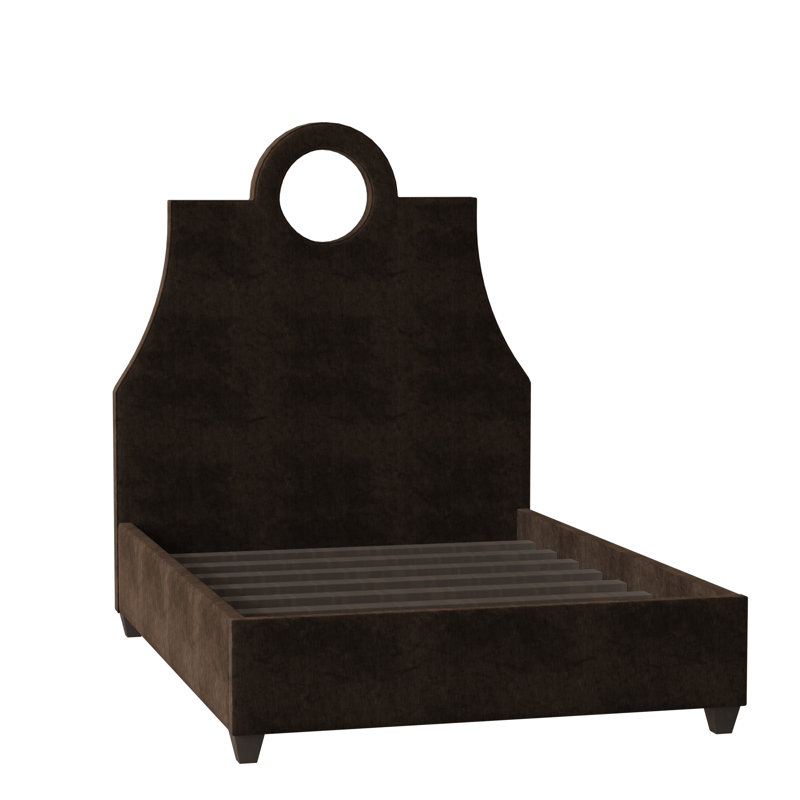 Tess Upholstered Bed, Queen, Tess Sisal, Brown Mahogany