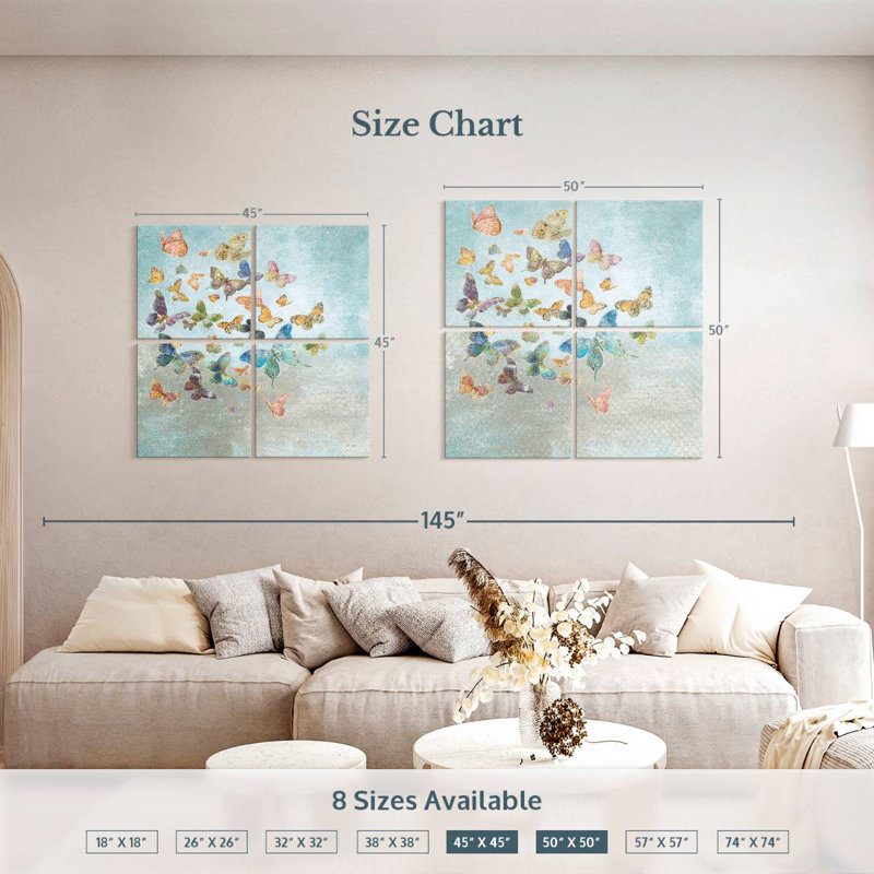 Brampt Beautiful Butterflies Square, 45" H x 45" W