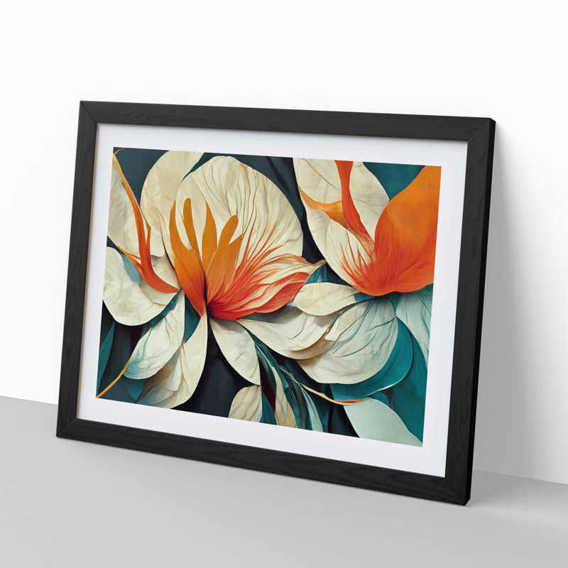 Modern Abstract Flowers Vol.5 - Framed Print, Black Framed, 34cm H x 46cm W x 2cm D