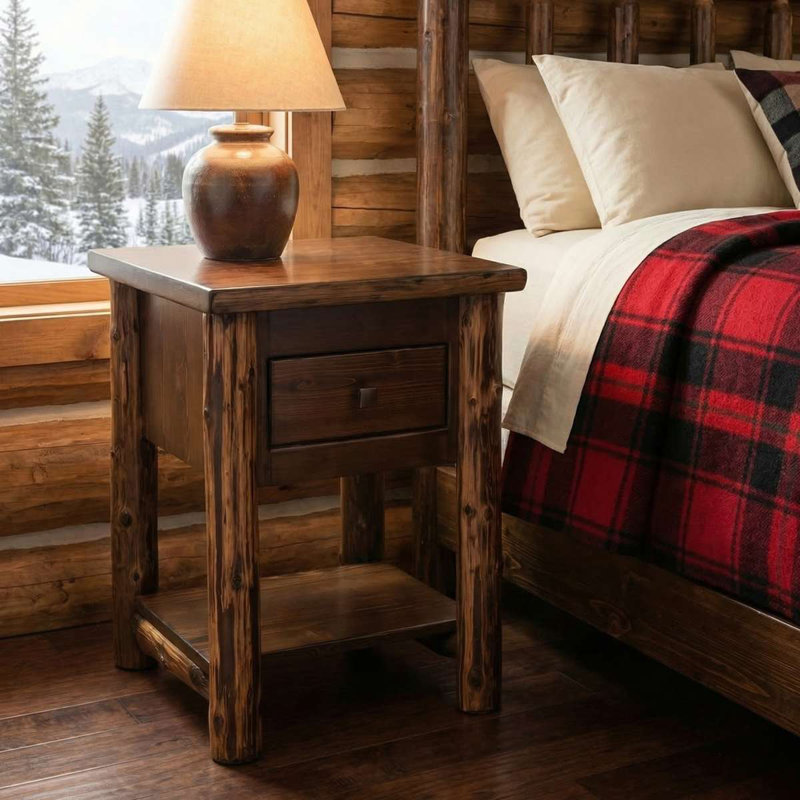 Table de chevet avec tiroir Fireside Lodge Headwaters - café