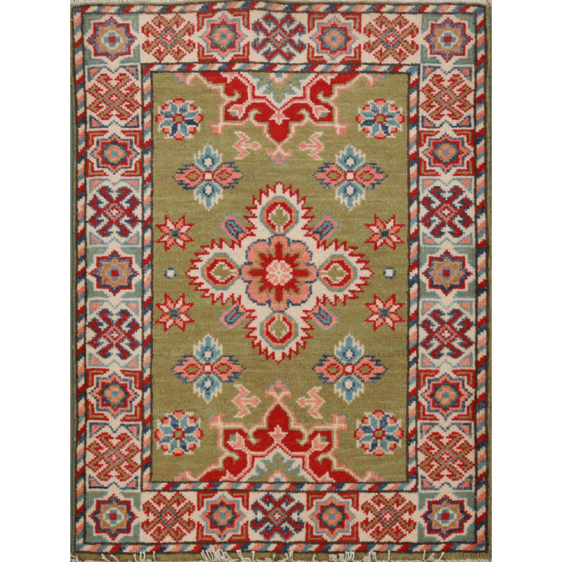 Tapis décoratif vert Kazak