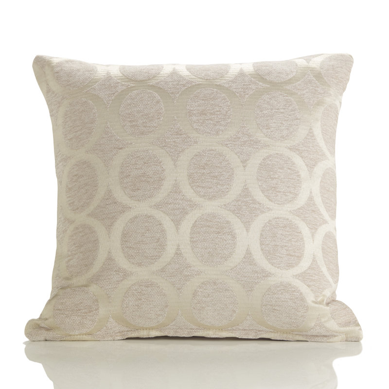Broward Oh Geometric Cushion with Filling, Cream, 45cm H x 45cm W x 15cm D