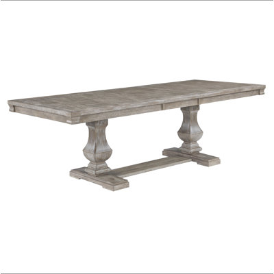 Traditional Style Dining Table with Extension Leaf Brownish Gray Finish Wooden Dining Kitchen Furniture 1pc
