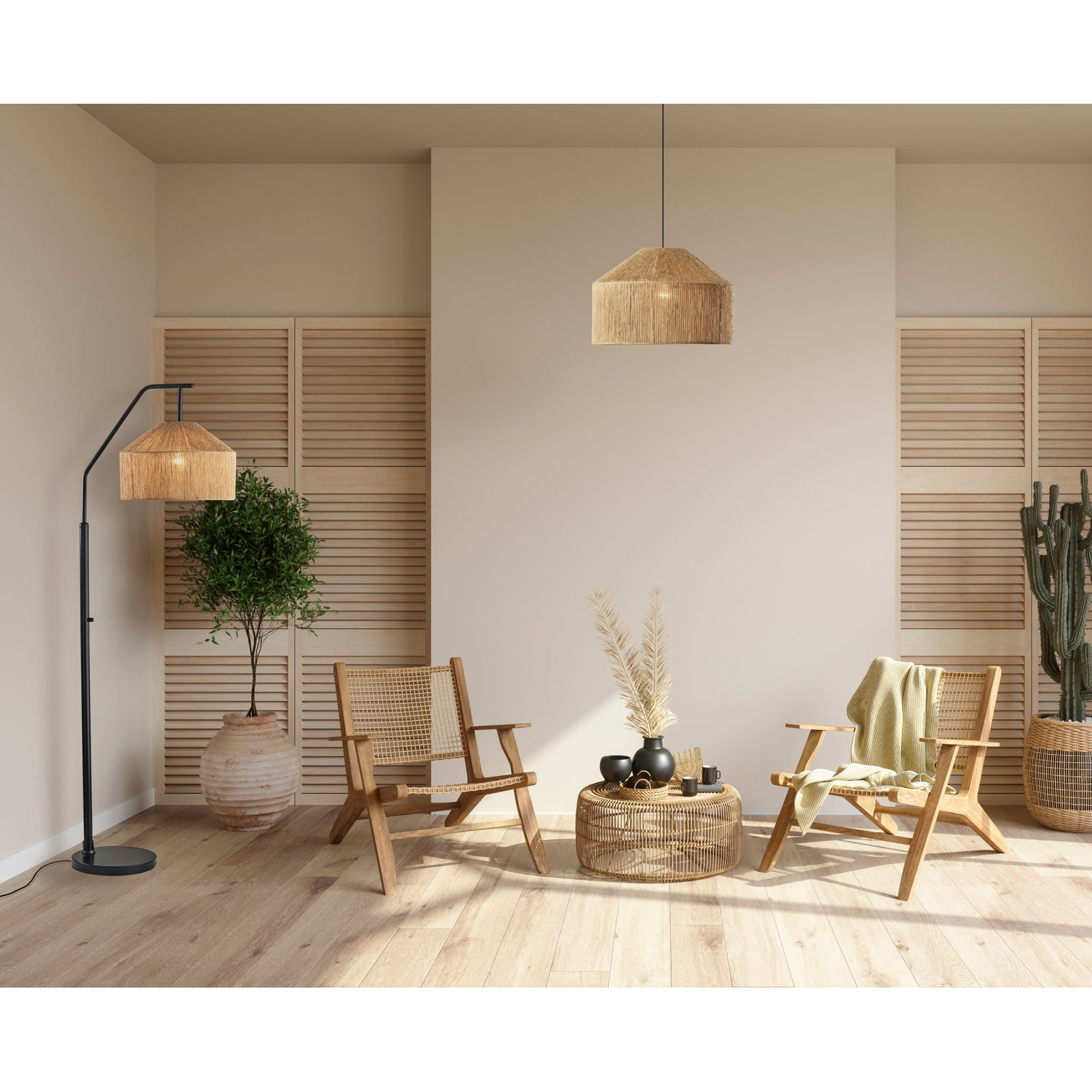 Lowan Single Light Burlap Pendant