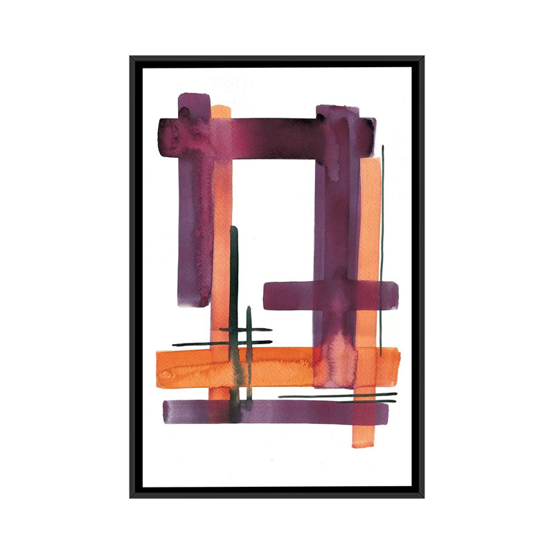 « criss-cross », impression sur toile, H 26 po x l 18 po x P 1,5 po, Toile avec cadre noir, Pas de tapis