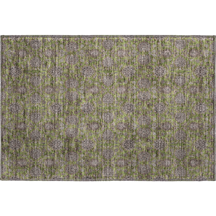Premium Machine Washable Prisco Olive Rug