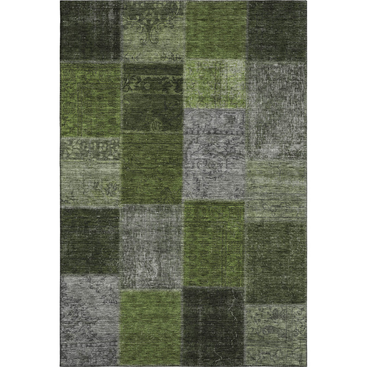Premium Machine Washable Prisco Olive Rug
